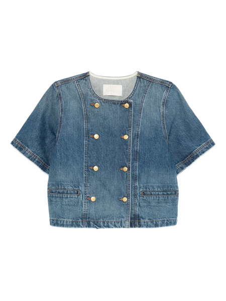  Ulla Johnson Double-breasted Short-sleeves Jacket - Blue 