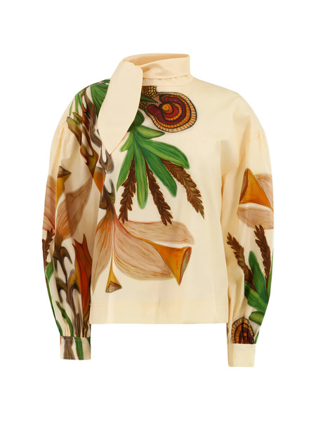  Ulla Johnson Floral-print Tie Blouse - Neutrals 