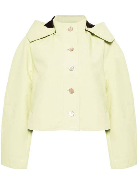  Ulla Johnson Hooded Cropped Jacket - Green 