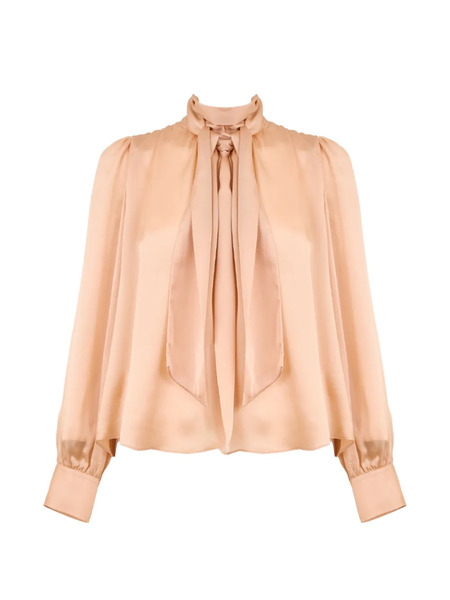  Ulla Johnson Ornament Tie-neck Blouse - Neutrals 