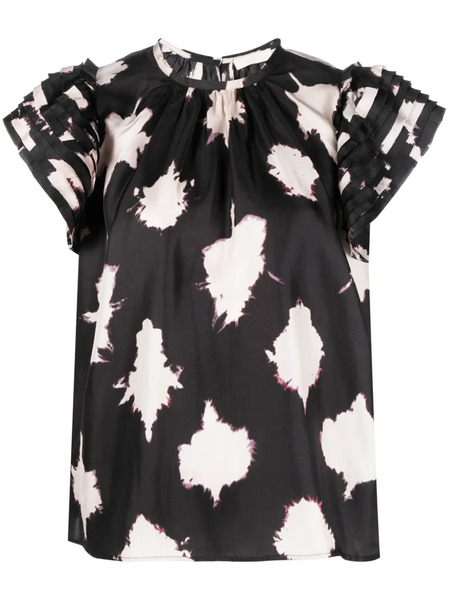 Ulla Johnson Splotch-print Silk Blouse - Black 