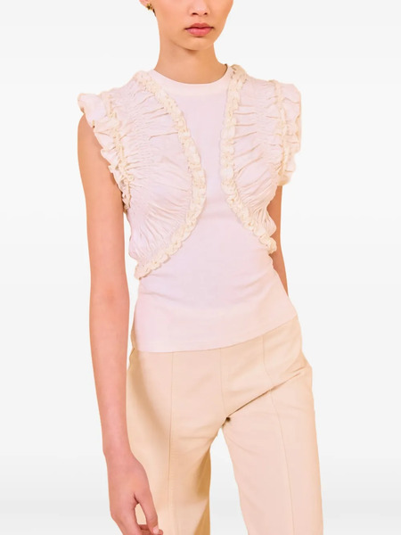  Ulla Johnson Val Sleeveless Ruffled Top - White 