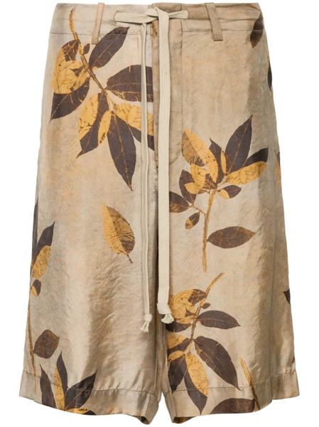  Uma Wang Branches-print Shorts - Neutrals 