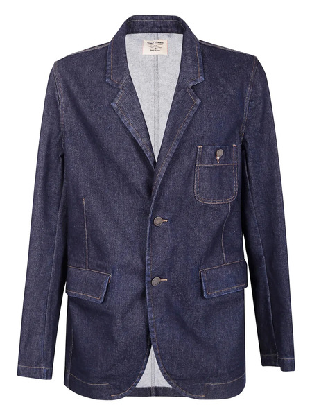  Uma Wang Buttoned Patch-pocket Denim Jacket - Blue 