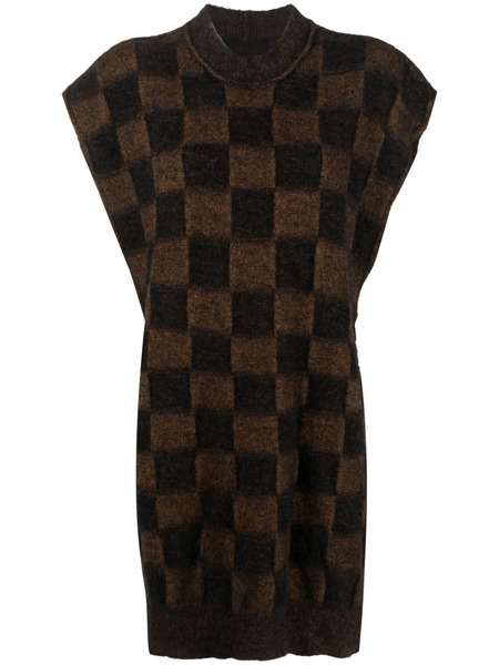  Uma Wang Checkerboard-pattern Knitted Vest - Brown 