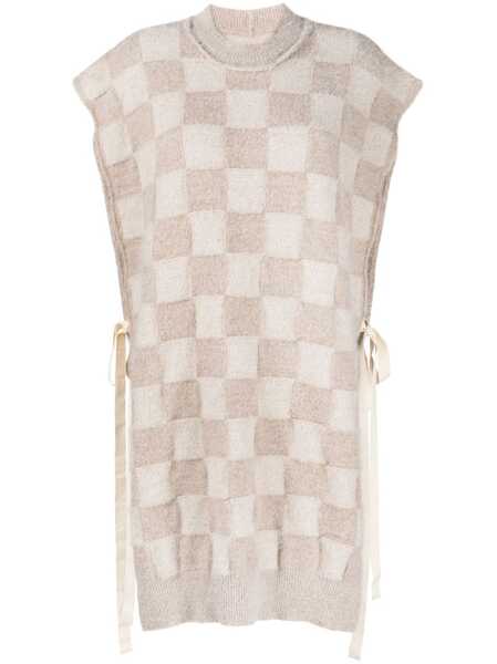  Uma Wang Checkerboard-pattern Knitted Vest - Neutrals 