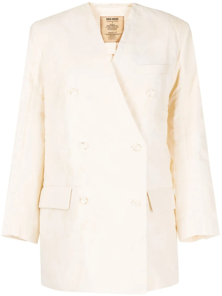  Uma Wang Cotton Double-breasted Blazer - White 