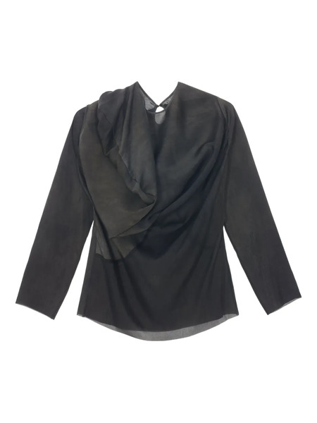 Uma Wang Draped Asymmetric Blouse - Grey 