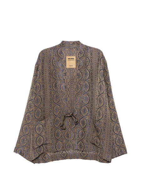  Uma Wang Drawstring Patterned Jacket - Blue 