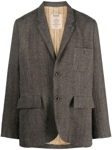  Uma Wang Herringbone-pattern Single-breasted Blazer - Neutrals 