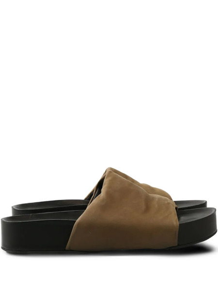  Uma Wang Leather Slides - Brown 