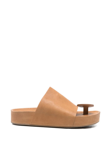  Uma Wang Open-toe Leather Sandals - Brown 