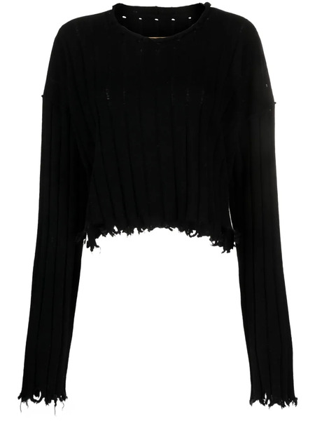  Uma Wang Raw-edge Cashmere Top - Black 