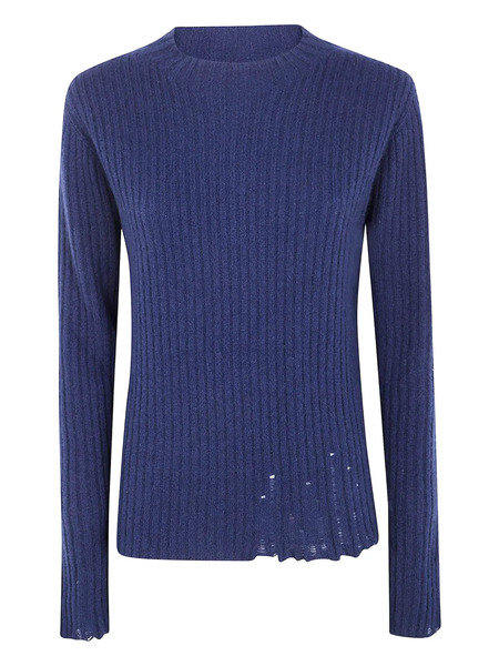  Uma Wang Ribbed Frayed Sweater - Blue 