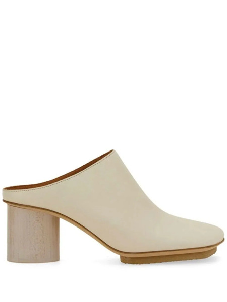  Uma Wang Square-toe Leather Mules - Neutrals 