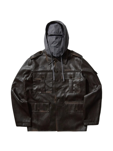  Umbro Buttoned Hooded Jacket - Brown 