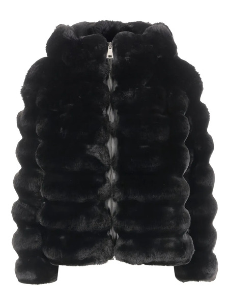  Uncommon Faux-fur Hooded Coat - Black 