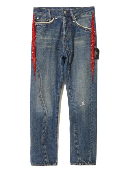  Undercover Beaded-detailing Trousers - Blue 