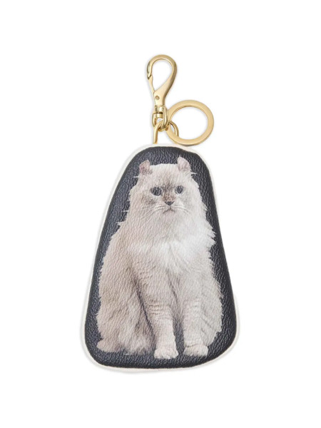  Undercover Cat Print Keyring - White 