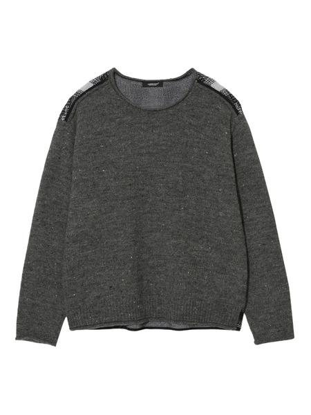  Undercover Checked-panel Wool Sweater - Grey 