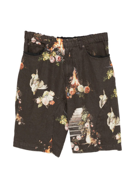 Undercover Floral Print Shorts - Brown 