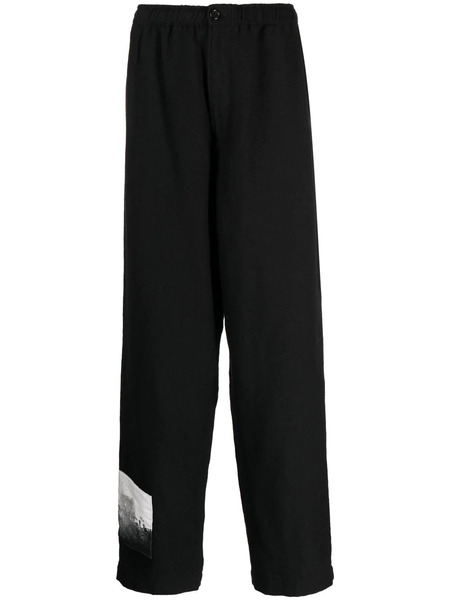  Undercover Graphic-patch Wool Trousers - Black 