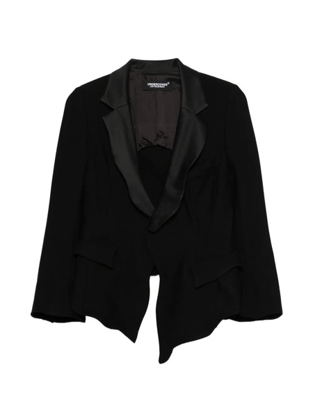  Undercover Notched Lapel Asymmetric Jacket - Black 