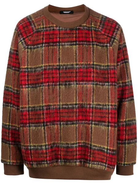  Undercover Plaid-check Sweatshirt - Brown 