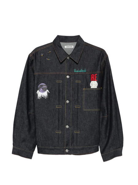  Undercover Print Denim Jacket - Blue 