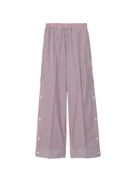  Undercover Side-buttons Striped Trousers - Red 