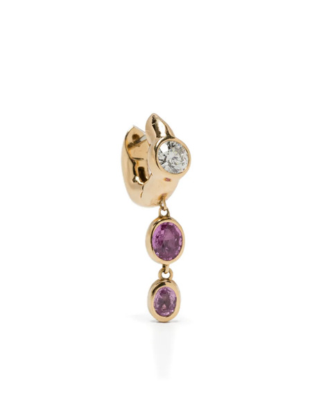  Uniform Object 18k Yellow Gold Tusk Sapphire Earrings 
