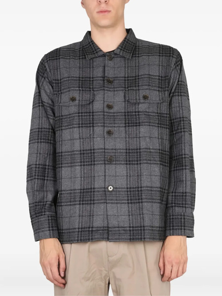  Universal Works Buttoned Plaid Shirt - Grey 