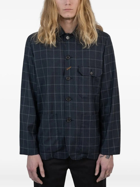  Universal Works Checked Pocket Jacket - Blue 
