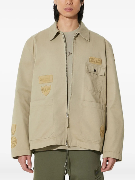  Universal Works Embroidered-patches Collared Jacket - Neutrals 