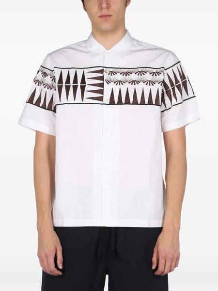  Universal Works Geometric-print Shirt - White 