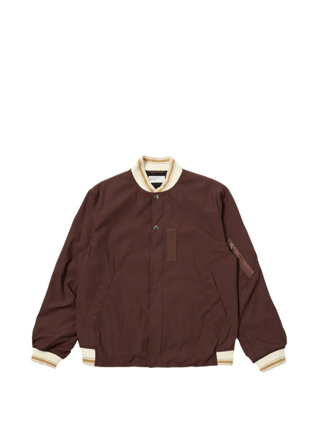  Universal Works Ns Striped-trim Bomber Jacket - Brown 