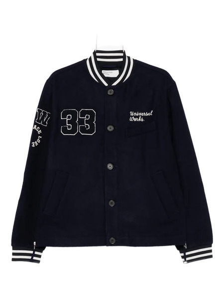  Universal Works Number-embroidered Ribbed-cuff Jacket - Blue 