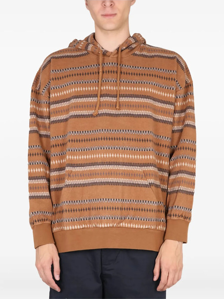  Universal Works Striped Hoodie - Brown 