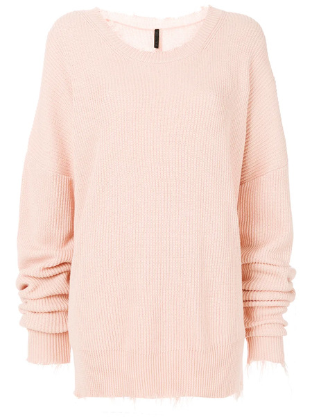  Unravel Project Distressed Ribbed Jumper - Pink 