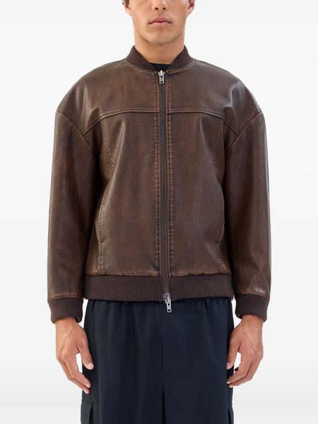  Unreal Fur Boxy-fit Bomber Jacket - Brown 
