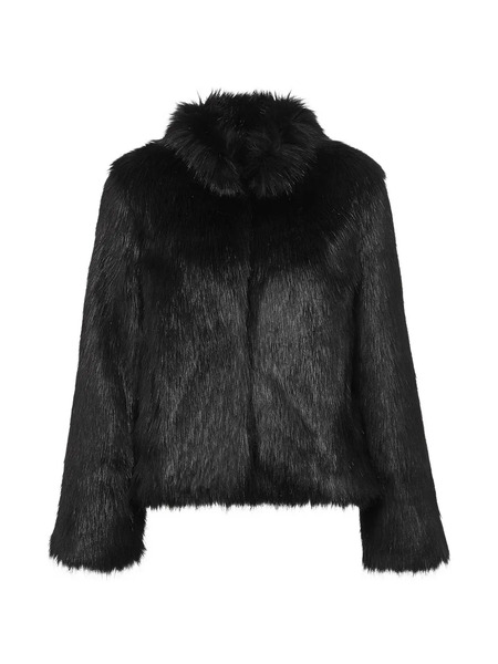  Unreal Fur High-neck Jacket - Black 