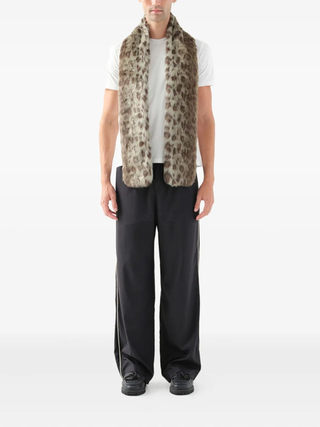  Unreal Fur Leopard-print Scarf - Green 