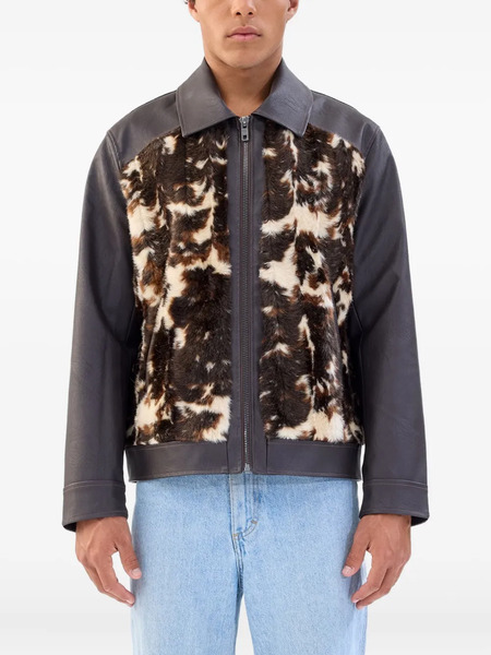  Unreal Fur Paneled Jacket - Grey 