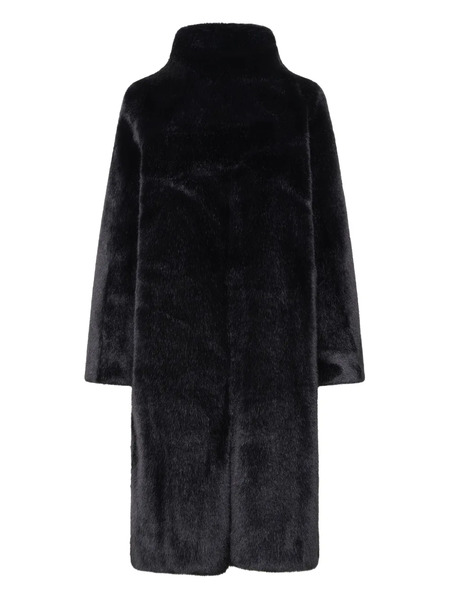  Unreal Fur Raven Funnel-neck Coat - Black 