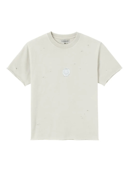  Untitled Artworks Distressed-effect Logo-patch T-shirt - Neutrals 