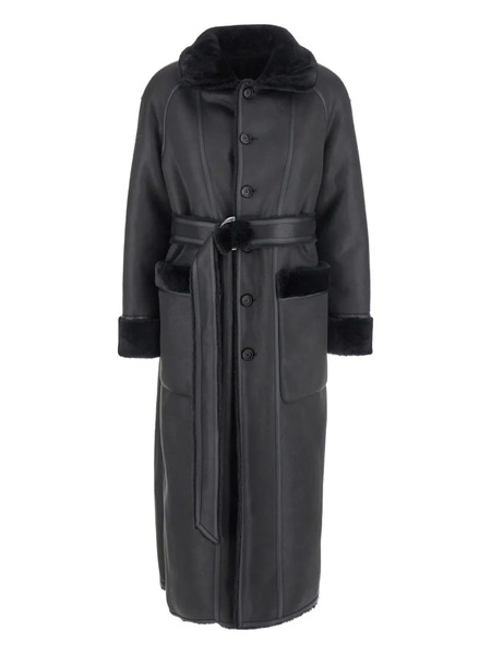  Urbancode Belted Faux-fur Coat - Black 