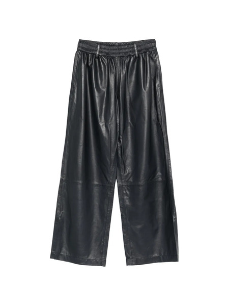  Utzon Elasticated-waist Leather Trousers - Black 