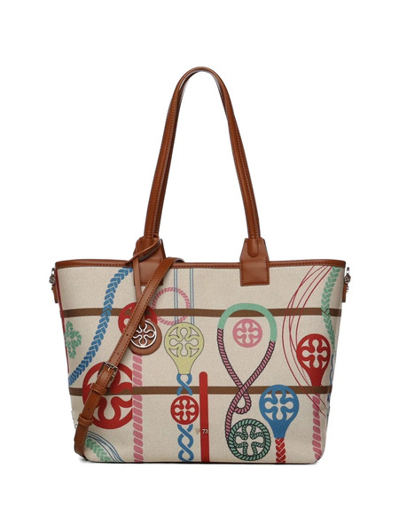  V°73 Printed Tote Bag - Neutrals 