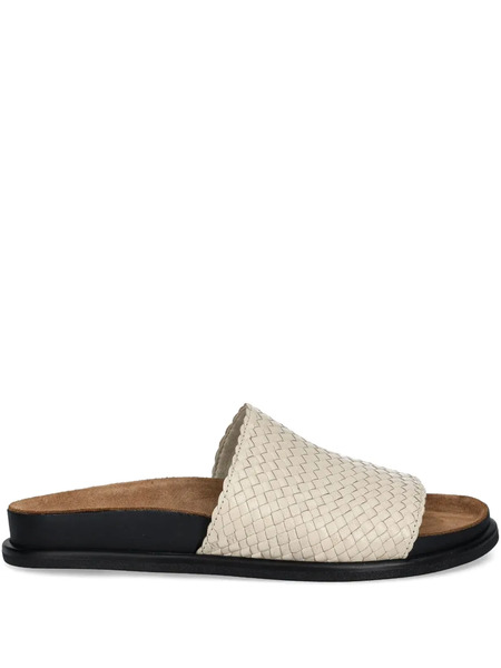 Vagabond Effie Woven Leather Slides - Neutrals 
