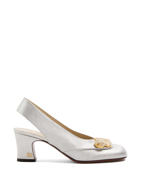  Valentino Garavani Adamantine Slingback Pumps - Silver 